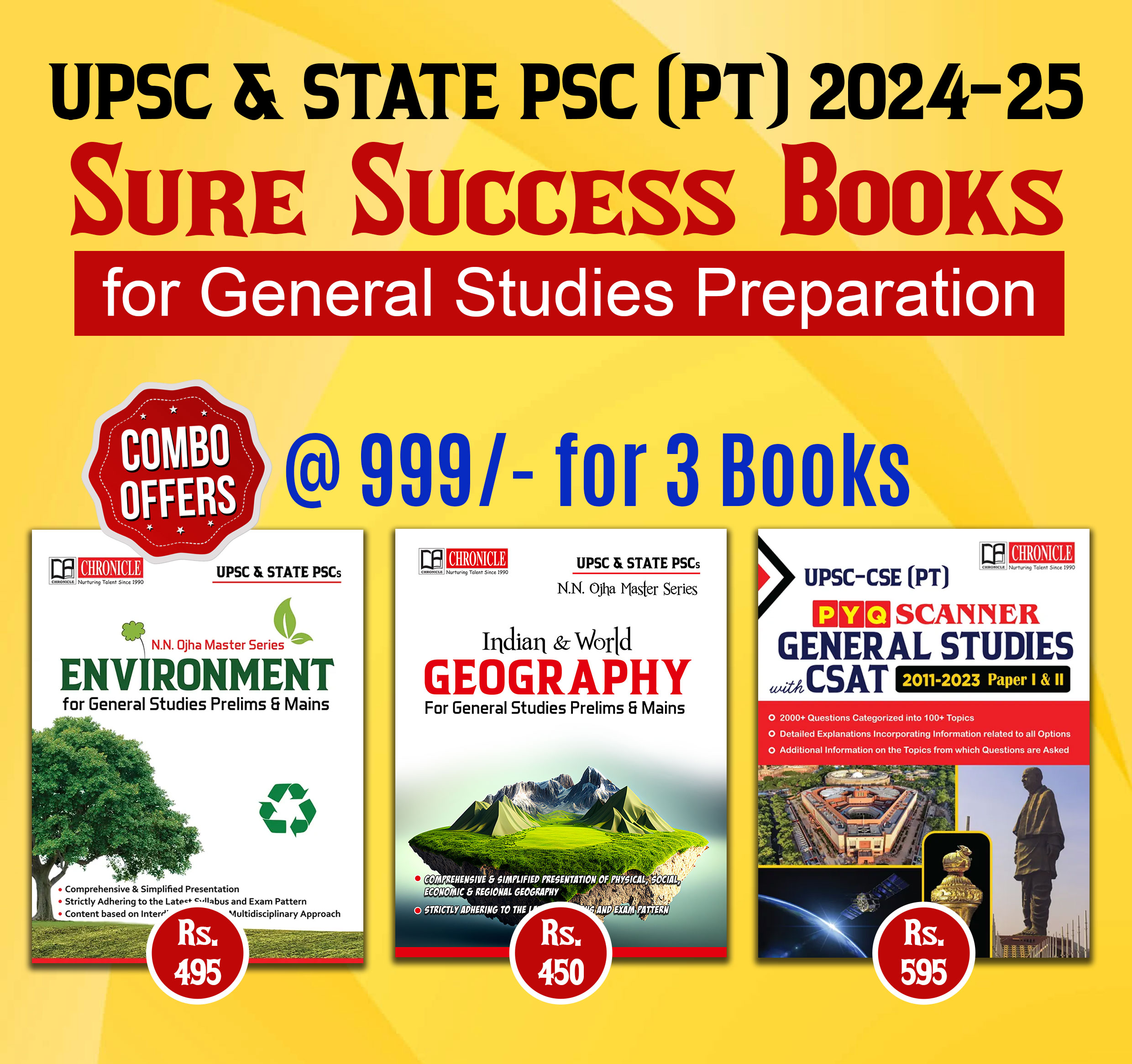 UPSC & State PSC (PT) 2024-25 Sure Success Books For GS Preparation