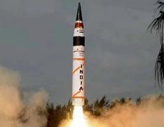 Night trials of Ballistic Missile Agni V